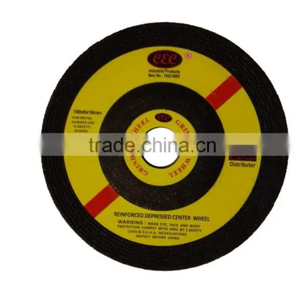 4inch 100x6.0x16mm DEPRESS GRINDING Disc for Metal/steel photo-3