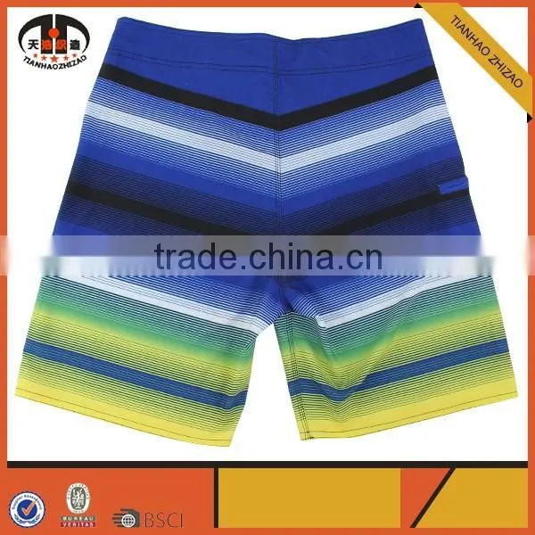 Mens Polyester Board Shorts With Colorful Stripe photo-2