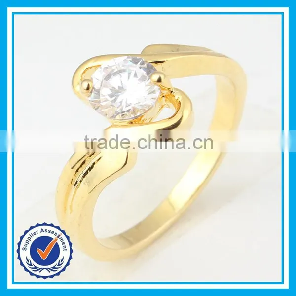 Factory Cheap Wholesale Fashion Zircon Stone Light Weight Gold Ring