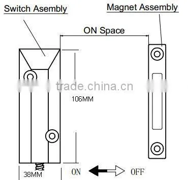Metal Magnetic Door Alarm Light Contact Reed Switch photo-2