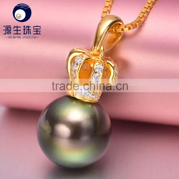 Fine Jewelry 9--10mm Tahitian Black Pearls Pendant for Women