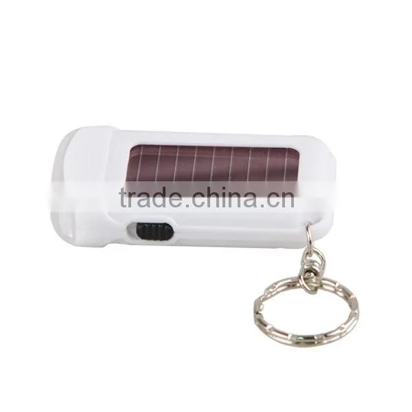 Personalized 2 LED White Plastic Solar Keychain Flashlight photo-5