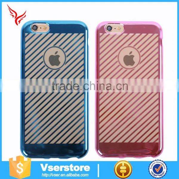 New Arrival Twill Pattern Electroplate TPU Case for IPhone 6 Tpu Mobile Phone Case photo-3