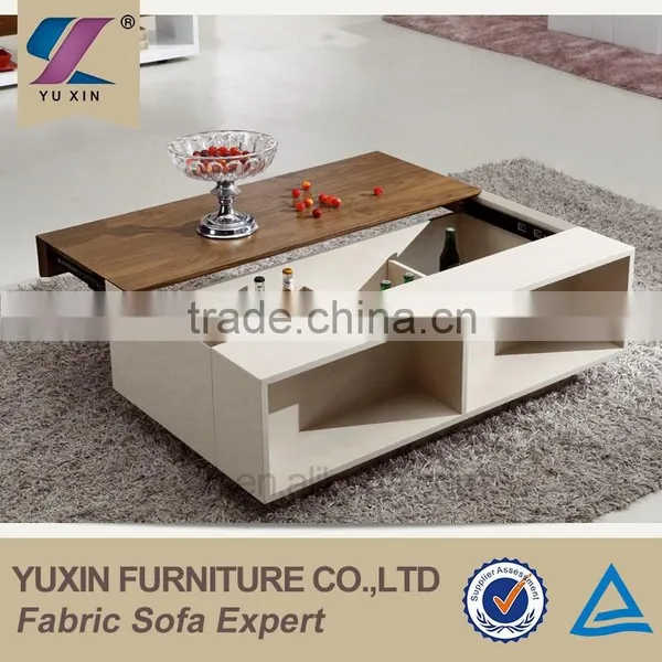 Living Room Furniture Tea Table Design,modern Wood and Glass Coffee Table With Storage photo-3
