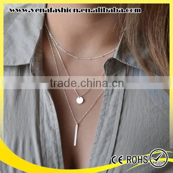 Copper Bead Long Plain Gold Necklace for Women Designs photo-5