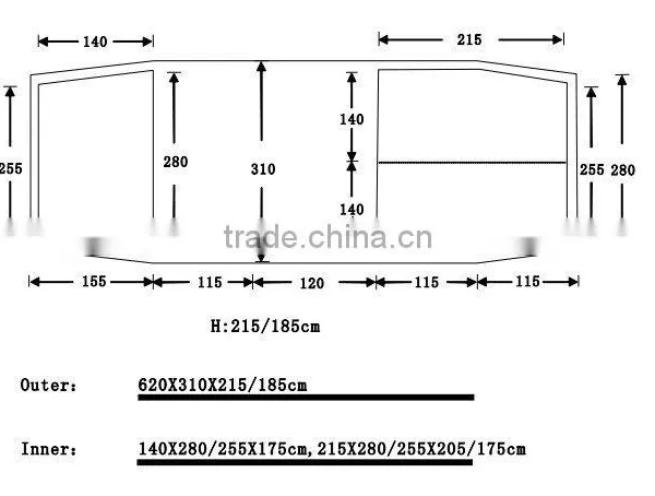 Fiberglass Pole and Polyester Fabric Family Tent photo-5