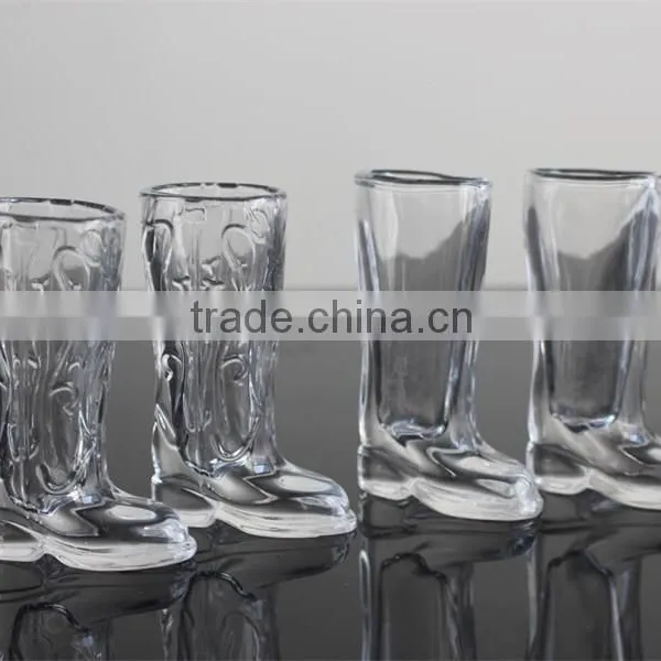LXHY-BE021 Hand Pressed Engraving Crystal Glass Beer Boot photo-3