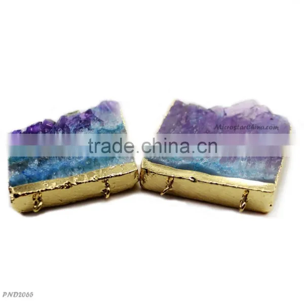 Wholesale Natural Drusy Stone Jewelry Titanium Drusy Connector photo-5