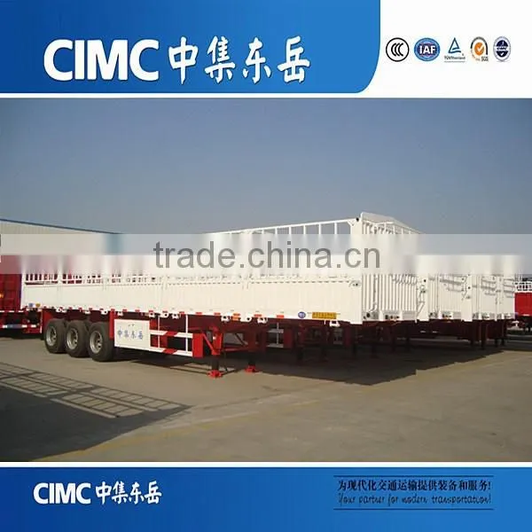 China CIMC Manufacturer Stake Fence Body 3 Axle Cargo Truck Trailer photo-2