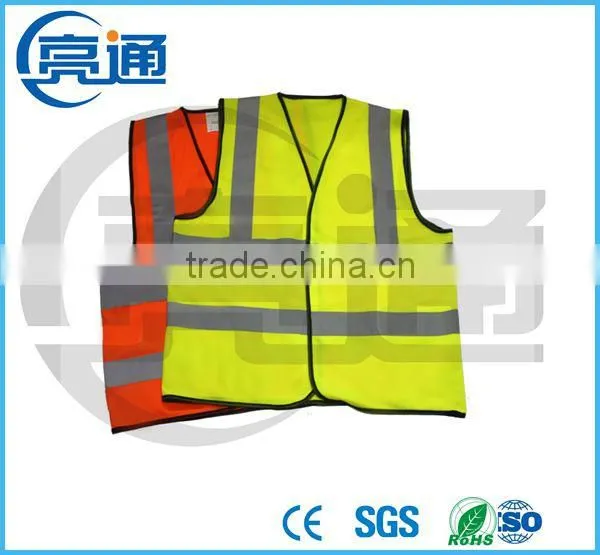 2 Pockets Neon Green Safety Vest With Reflective Strips ANSI/ISEA Medium photo-3