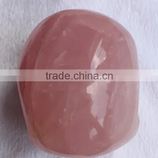 Natural Rose Quartz Crystal Baby Forehead Skull Carving photo-3