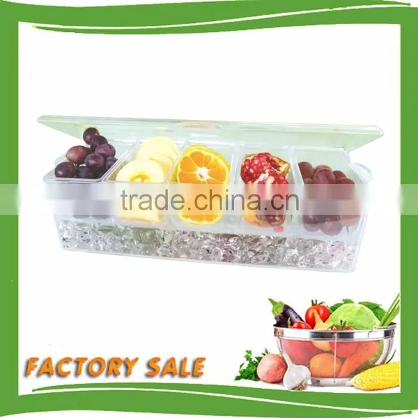 2016 New Design Product Custom 5pcs Plastic Ice Condiment Tray