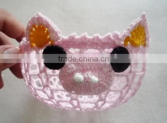 Crochet Animal Molded Basket - Pig