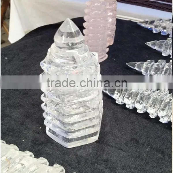 Natural Crystal Carving Stone Pagoda ,hot Sale Tower for Sale photo-2