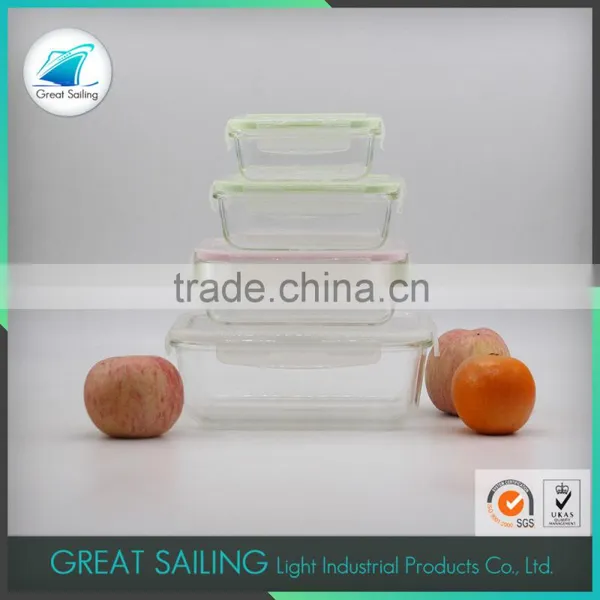 Made in China Heat Resistant Glass Food Storage Containers With Locking Lids