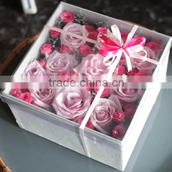 2016 Luxury Rose Delivery Round Packaging Gift Box Acrylic Flower Box photo-2