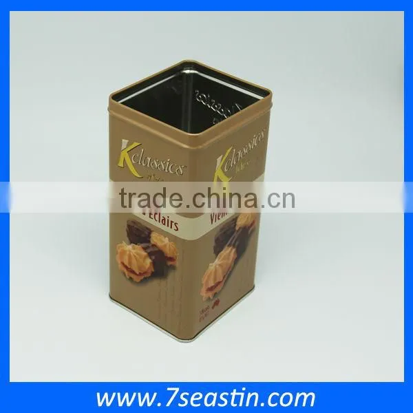 Recyclable New Design Square Metal Cookies Tin Can From Dongguan Factory photo-5