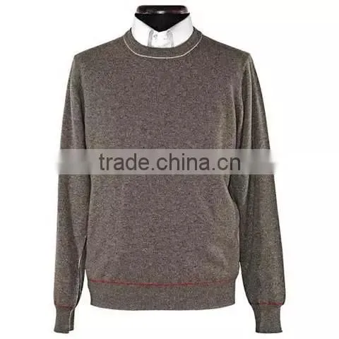 15JW0324 Light Weight Crewneck Men Plain Color Pullover Sweaters