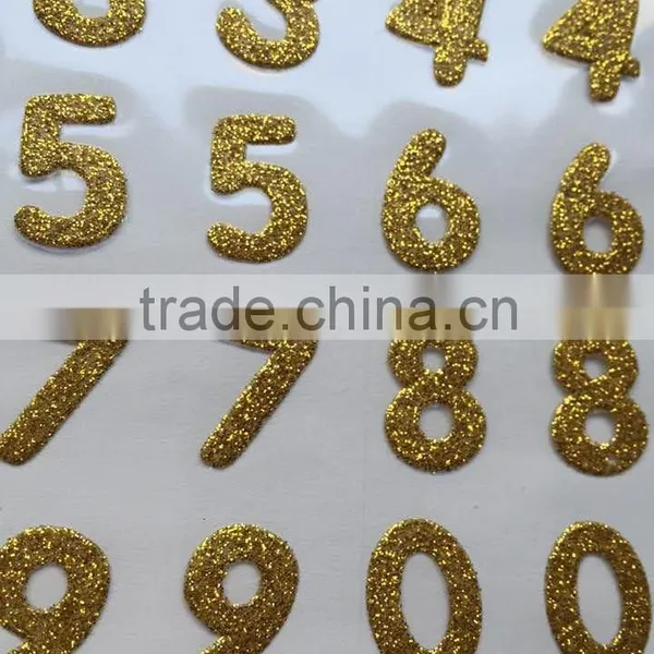 Glitter Rhinestones Self Adhesive Number Custom Sticker Sheet photo-5