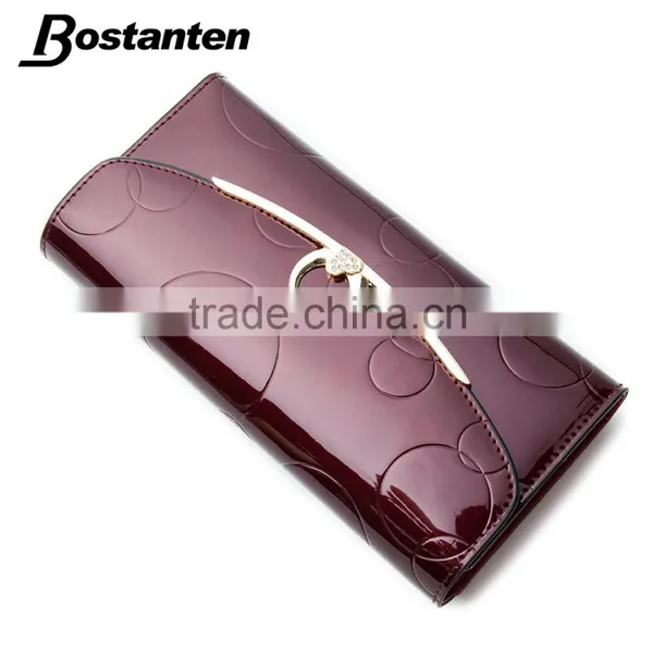 Luxury Party Hand Bag Leather Women Long Coin Purse Hand Wallet photo-3