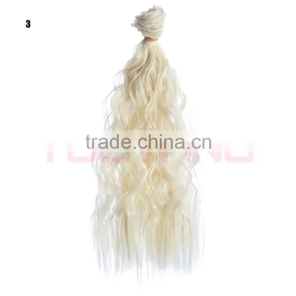 25cm Long Wavy Hair Extension Doll Wigs DIY Hairpiece photo-4