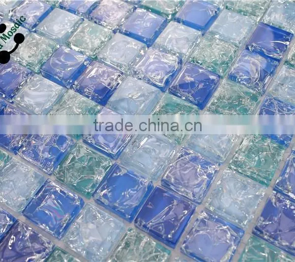SMS14 Blue Colour Mosaic Swimming Pool Material Mosaic Crystal Glass Mosaic Tile photo-5