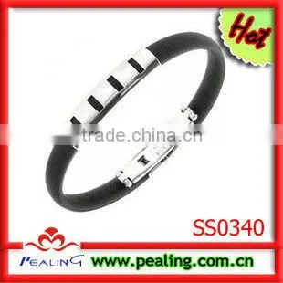 Popular Stainless Steel Jewelry Sports Titanium Silicone Magnetic Bracelet