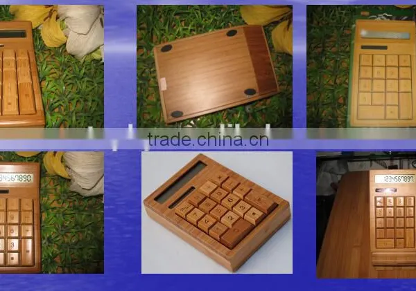 New and Cool Design Novelty Solar Powered Bamboo Calculator and Bamboo Wireless Mouse for Sales photo-4