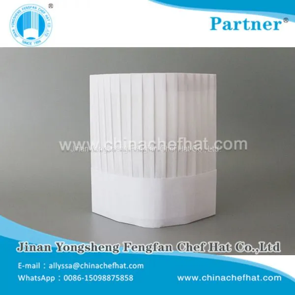 60g Special White Non Woven Flat Top Cook Cap Disposable Chef Hat photo-2