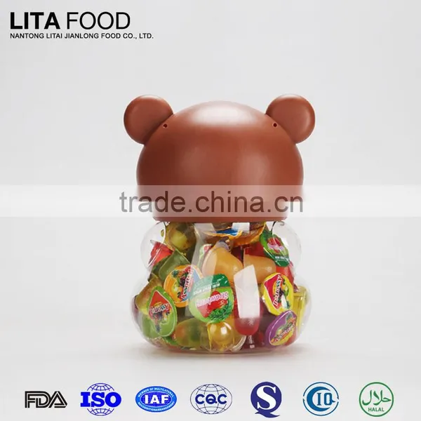 Small Plastic Candy Containers Nata de Coco Confectionery Bear Cartoon Shape Jelly Candy photo-2