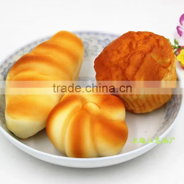 PU Lifelike Squishy Fake Puff Cake Artificial Bread Decoration Model Kitchen Toys Photography Props photo-5
