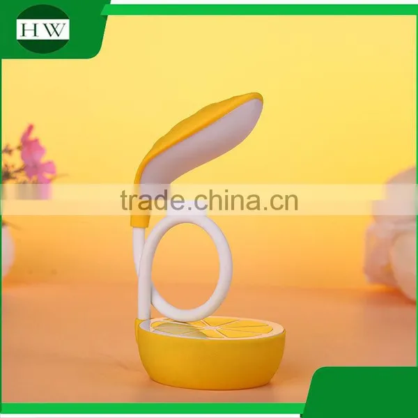 Mini Plastic Foldable Collapsible Folding Telescopic Lemon Led Reading Desk Night Lamp Light photo-2