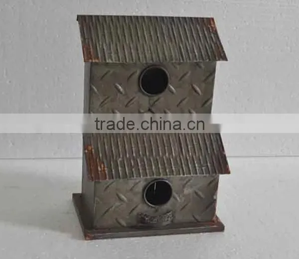 Adorable Industrial Galvenized Metal Bird Feeder House photo-5