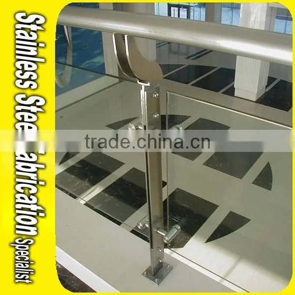 Brushed Stainless Steel Pipe and Glass Balcony Railing Designs photo-3