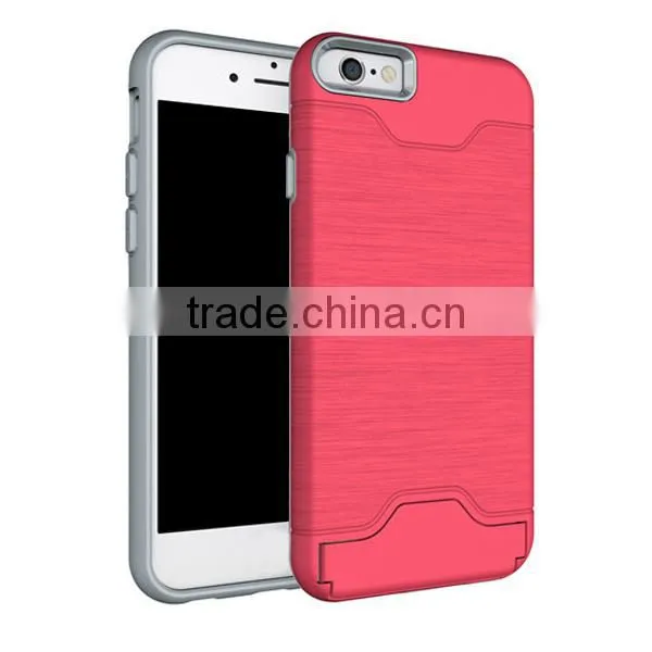 PC+TPU Fashion Phone Case Phone Shell With Card Slot Protective Back Cover for Iphone 6 6S photo-4