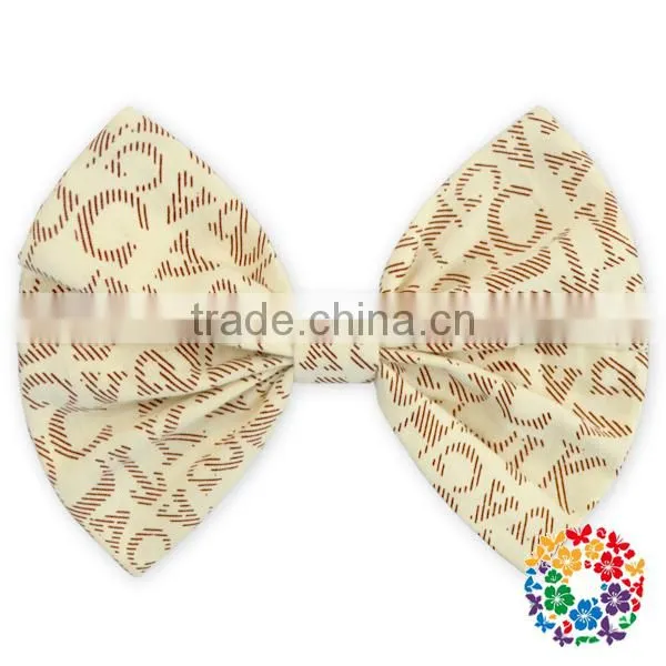 Fashion Hot Sale Blue White Stripe Seersucker Hair Bows 5" Boutique Hair Bows photo-5
