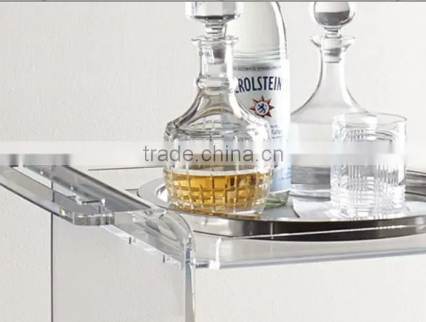 Supplier Acrylic Lucite Juice Bar Cart Serving Trolley photo-6