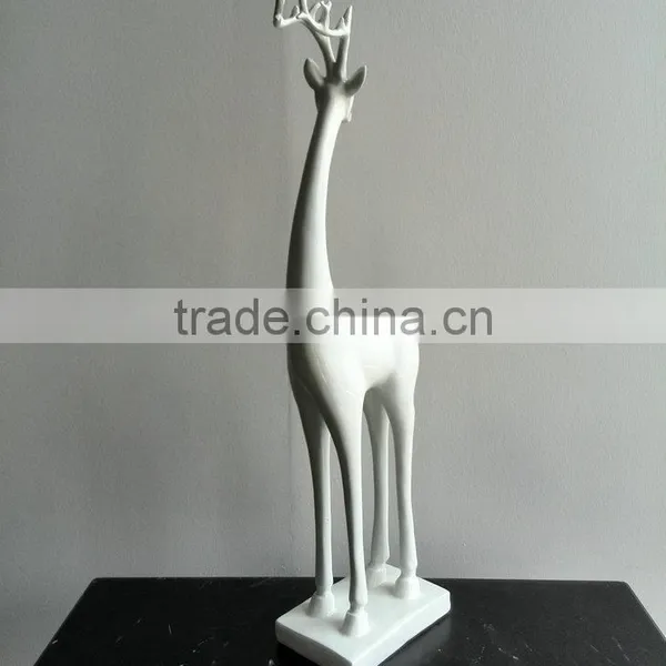 Resin White Reindeer Statue photo-6