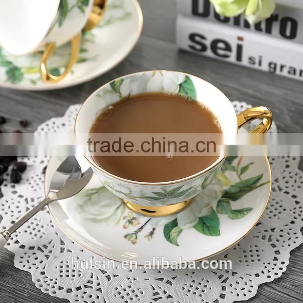 Bone China European Style Flowers Design Coffee Set of 15pcs photo-3
