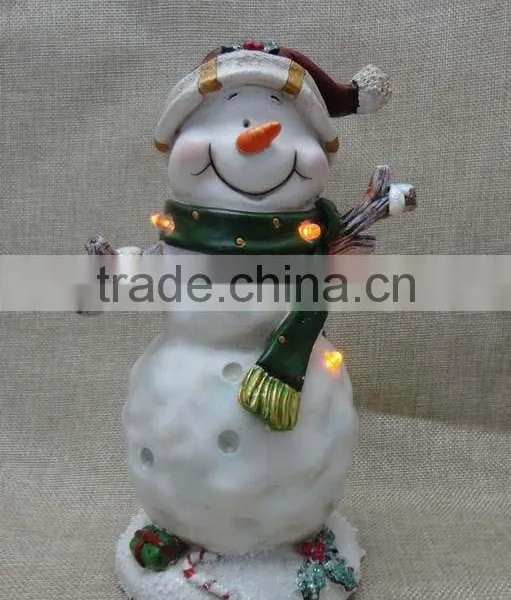 Wholesale Christmas Decorative Resin Snowman With Led Light photo-3
