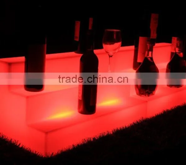 HDPE Plastic Color Changing 3 Level Big Light up Portable Led Wine Rack photo-5