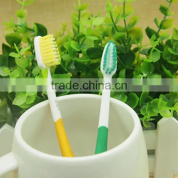 Rubber Handle Small Head Natural Bristle Child Toothbrush photo-2