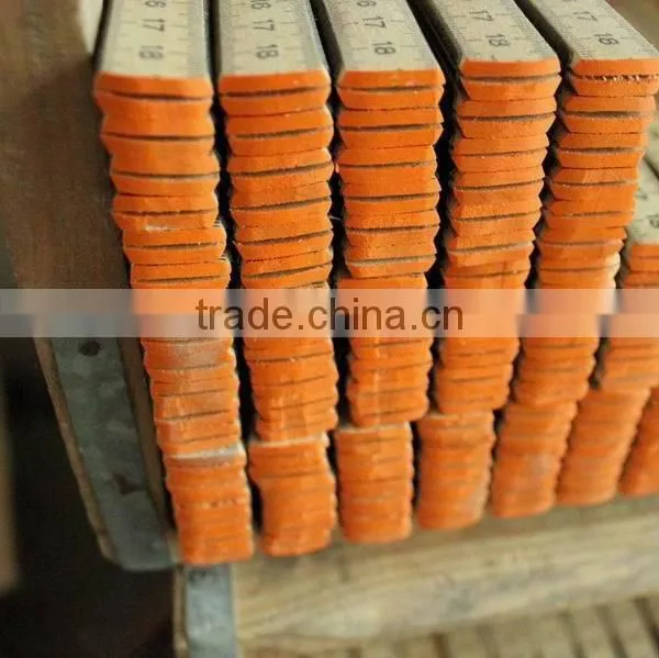 2 Meters Englisth Wood Ruler Red End photo-4