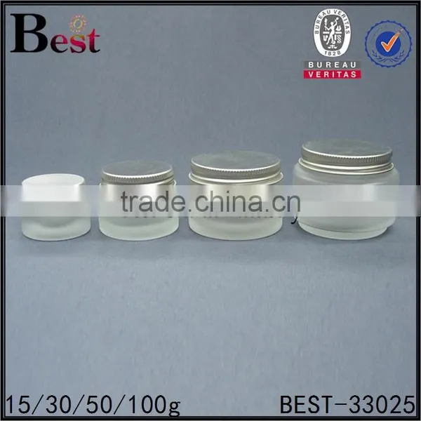 15/30/50/100g Clear Glass Cream Jar Round Shape Glass Jar for Face Cream photo-3