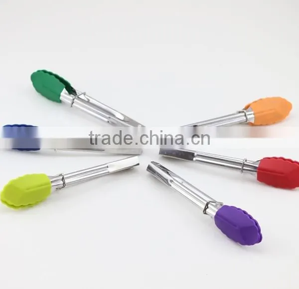 Mini Silicone & Stainless Steel Tongs (Assorted Colors) photo-6