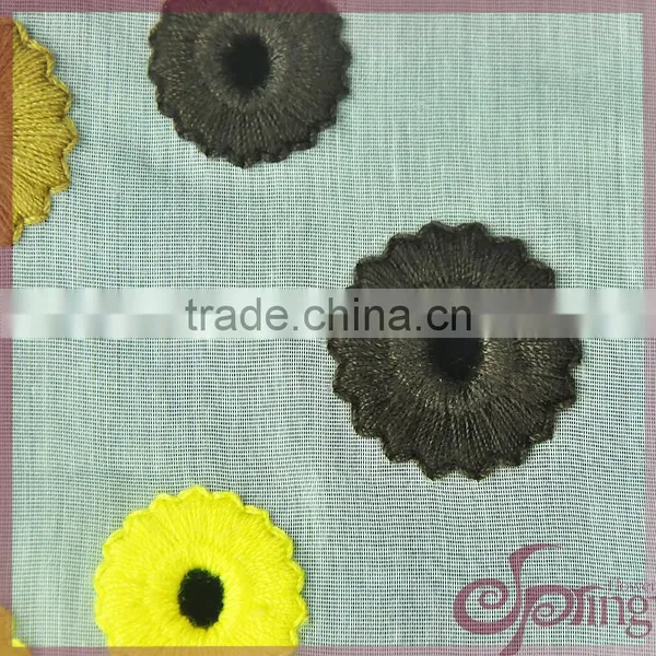 Hollow-out Colorful Floral Embroidered 100% Cotton Lace Fabric photo-4