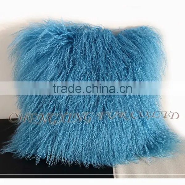 CX-D-04G New Fashion Genuine Mongolian Sheep Fur Latest Design Cushion Cover photo-3