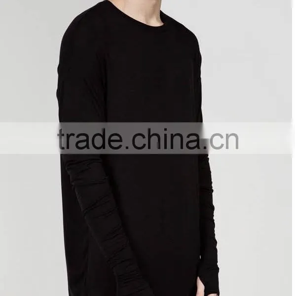 2016 Summer Long Sleeve t Shirt Extended t Shirt Sport Hip Hop Oversized t Shirt Streetwear Loose Tee Shirt photo-5