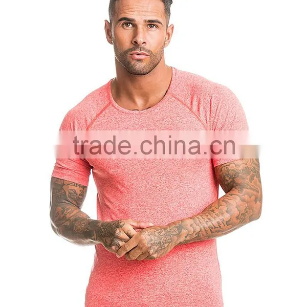 Raglan Sleeve Custom Printed Fitness Shirts , Gym Fitted t Shirt photo-2
