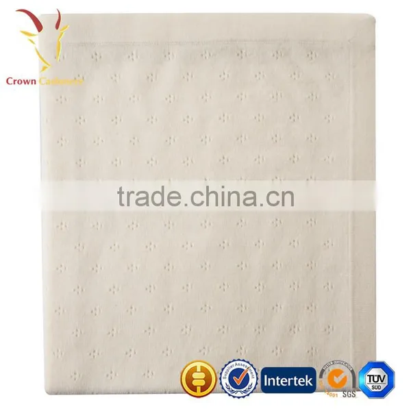 High Quality Soft Knitted Plain 100% Cashmere Wool Infant Baby Blanket photo-4